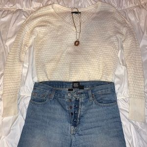 White knit sweater